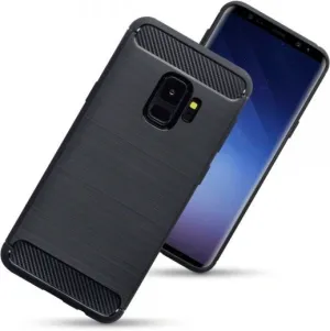 Samsung Galaxy S9 Carbon Fibre Gel Cover - Black