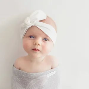 Snuggle Hunny Kids - Topknot Headband - Classic White