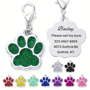 Sparkling Personalized Dog Tags Engraved ID Collar Accessories