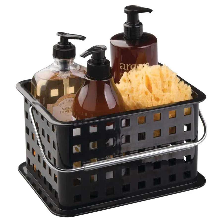 Stackable Plastic Storage Basket - Black