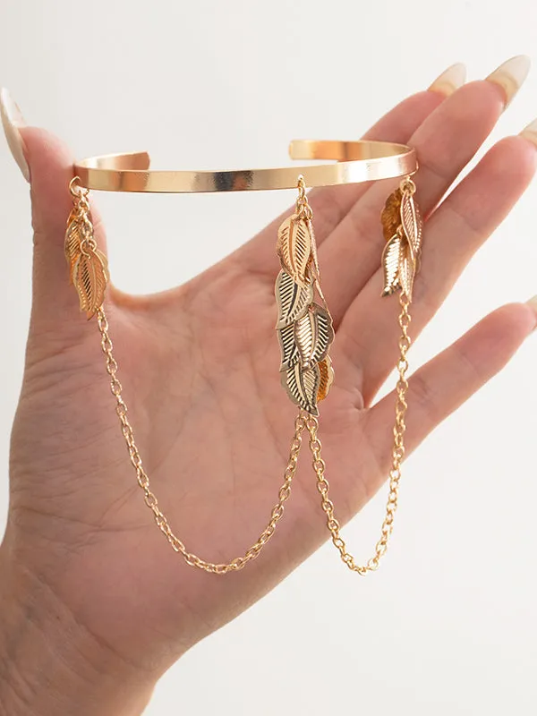 Stylish Leaves Geometric Tasseled Arm Chain Accessories