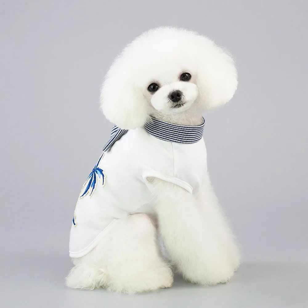 Summer Coconut Embroidered Vest T-shirt Pet Clothing