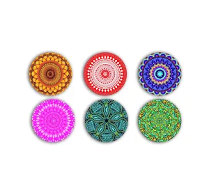 THE INDI - MELA Mandala Acrylic Fridge Magnet (Set of 6) |FM027|