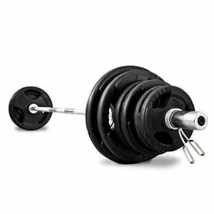 TnP Accessories 2" Olympic Steel Weight Plate & Barbell Set