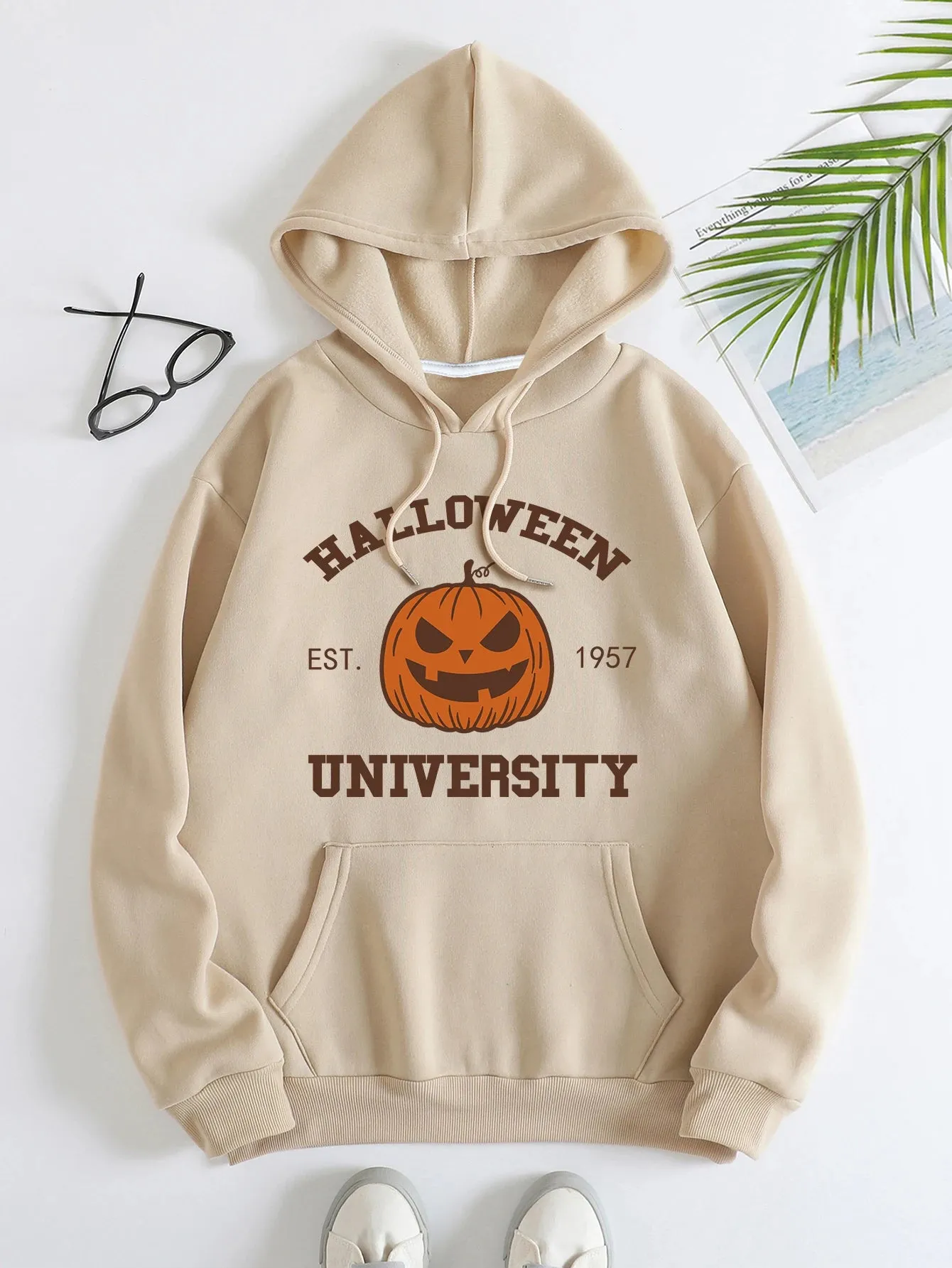 Vintage Humorous Classic Funny Pumpkin Festive Hoodie